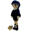 Papusa Miss Wednesday si Hand, crosetata manual, handmade, bumbac, alb, negru, 42cm, umputura microfibra