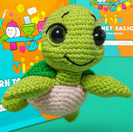 Kit pentru crosetat ,,Broscuta fericita"/ Set complet de crosetat cu toate materialele necesare incluse