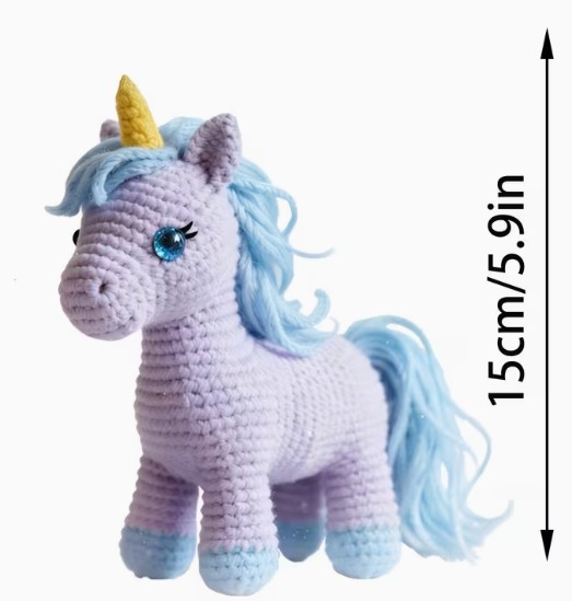 Kit pentru crosetat ,,Unicornul Mov"/ Set complet de crosetat cu toate materialele necesare incluse