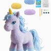 Kit pentru crosetat ,,Unicornul Mov"/ Set complet de crosetat cu toate materialele necesare incluse