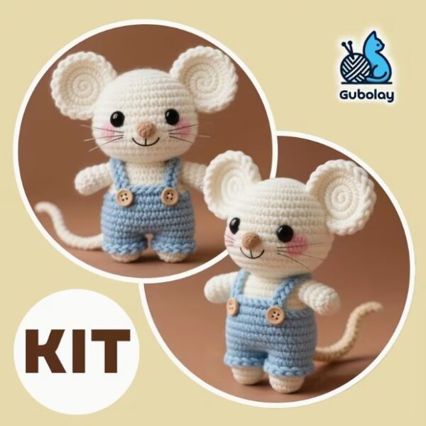 Kit pentru crosetat ,,Soricelul Vesel"/ Set complet de crosetat cu toate materialele necesare incluse